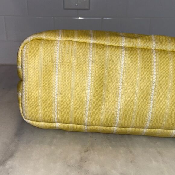 Coach Bag Purse Handbag Legacy Weekend Ticking Stripes PVC Large Shoulder Tote - Picture 9 of 16